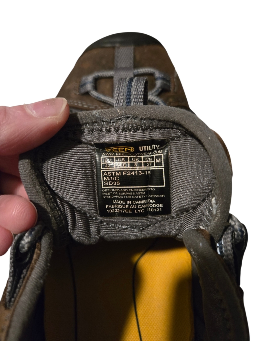 NWOT KEEN Brown & Gray Men's Lace-Lock Composote Toe Athletic Woek Shoes SIZE 9 - Picture 5 of 8